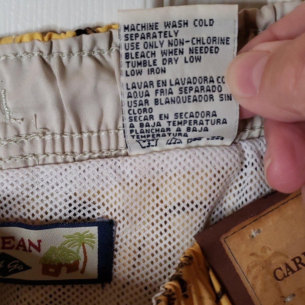 NWT Mens Medium Caribbean Joe Swim Trunks SOFT - Picture 4 of 7